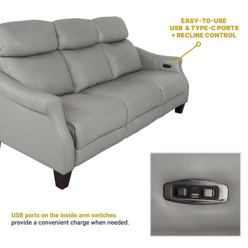 Felicity 84" Zero Gravity Leather Power Reclining Sofa with USB Ports