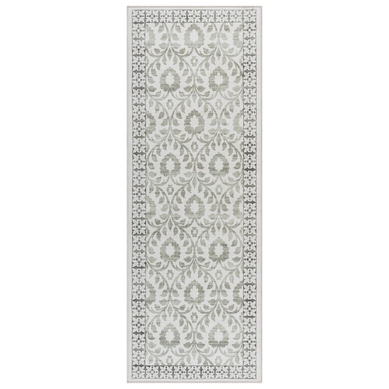 Gertmenian Crystal Print Soft Flat Pile Polyester Slip Resistant Washable Indoor Printed Area Rug Collection