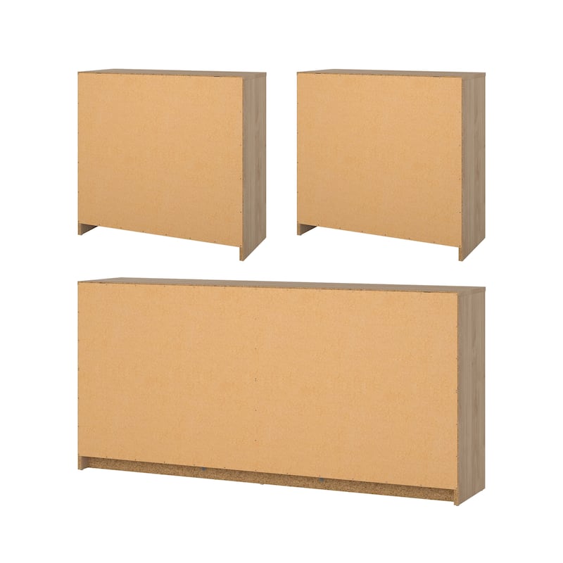 Porch & Den Zoe 3-Piece Bedroom Set - 6 Drawer Double Dresser And Chest Set Of 2