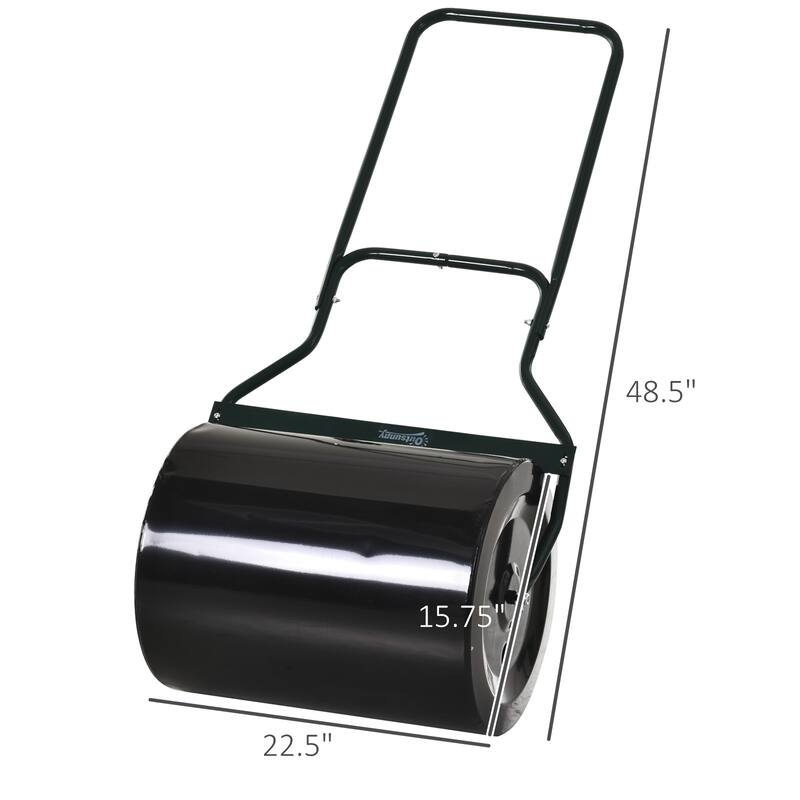 Outsunny 132 lbs. Combination Lawn Roller Push or Tow Filled with Sand or Water, Perfect for the Garden, Backyard