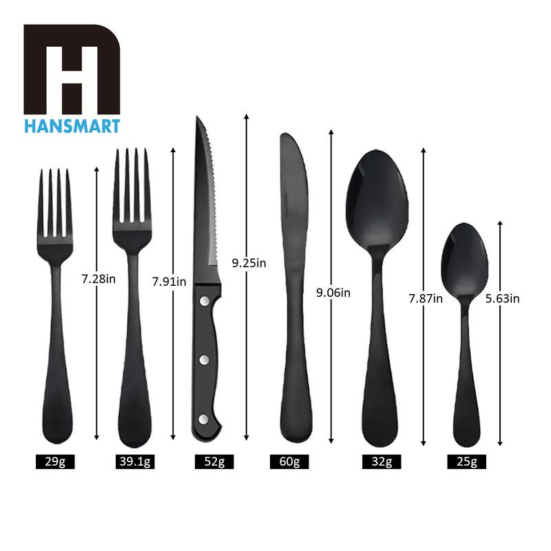 48 Pieces Flatware Set With Steak Knives Stainless Steel Service For 8