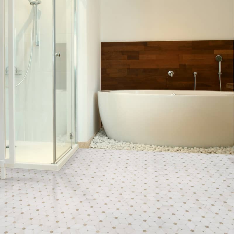 Ackland AKM-S-13X11PTP-CA 11" x 13" Marble Geometric Wall Mosaic Tile - Lucera Ceville