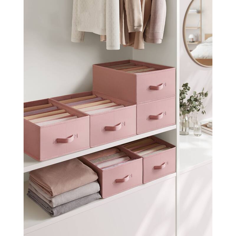 Closet Organizer Drawer Bins with 6 Compartment Dividers for Jeans Sweaters and Clothing Storage