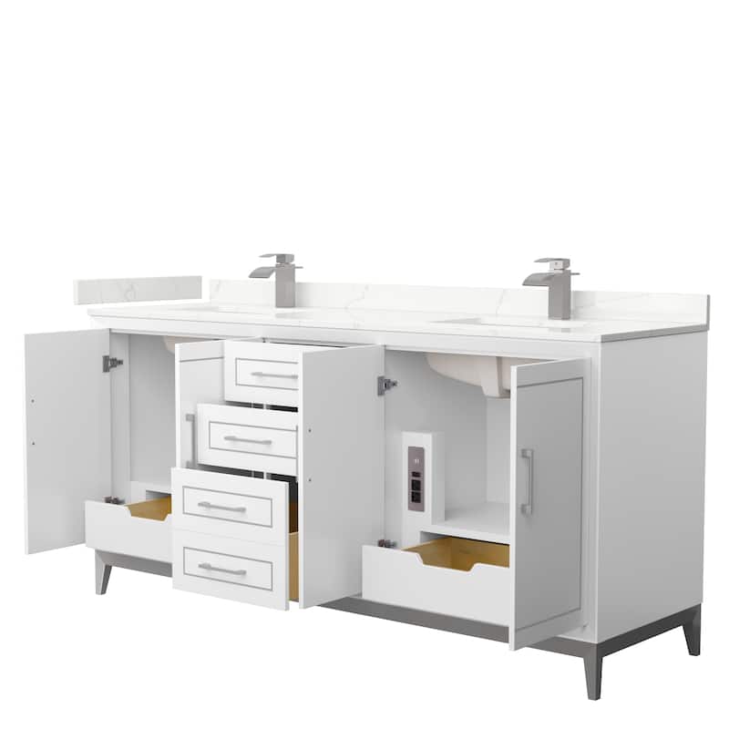 Marlena 72-inch Double Vanity, Quartz Top