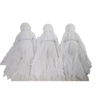 Haunted Hill Farm Lawn Decor Ghosts, Outdoor Halloween Decoration, Light-Up White, Hanging Option