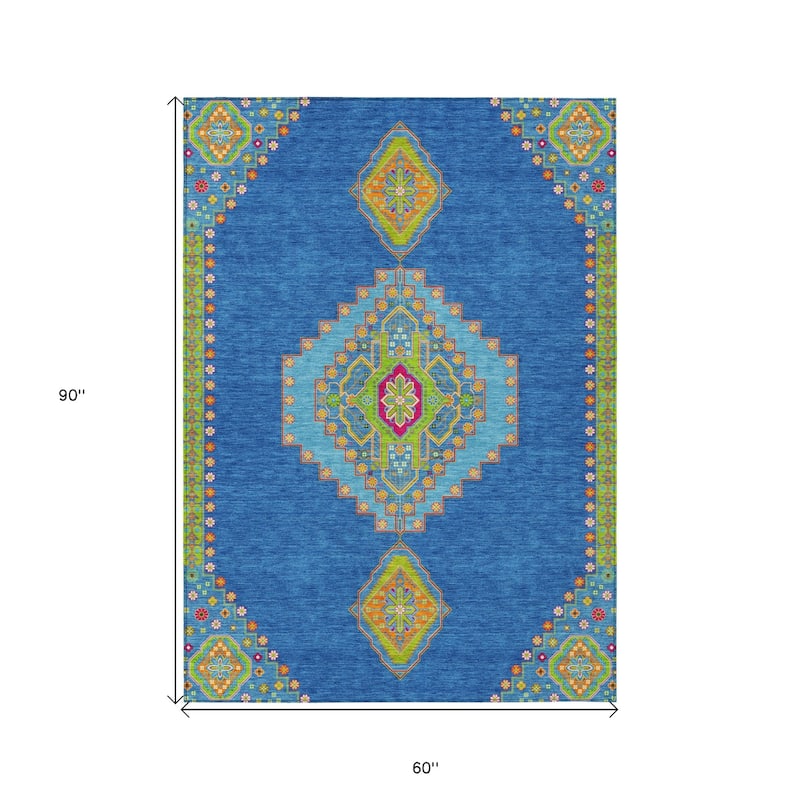 HomeRoots Oriental Traditional Rectangle Outdoor Rug