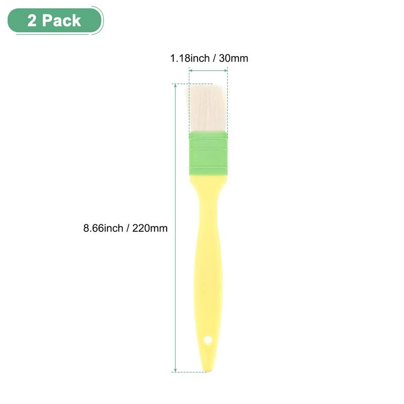 2-Pack Pastry Brush, Wool Basting Brush for Cooking