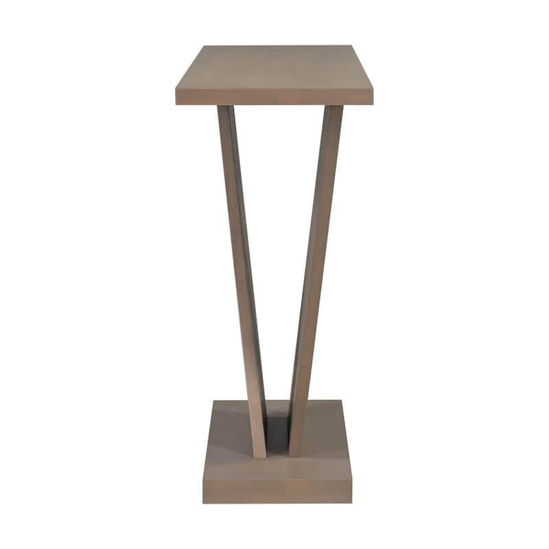 Console Table With Natural Wood Veneer,V-Base Design For Classic Versatility,Easy Assembly