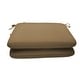 preview thumbnail 13 of 19, Sunbrella Solid fabric 2 pack 18 in. Square seat pad with 21 options - 18"W x 18"D x 2.5"H Spectrum Caribou
