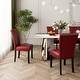 preview thumbnail 24 of 32, Faux Leather Dining Chairs Or Round Glass Dining Table Chairs - Red