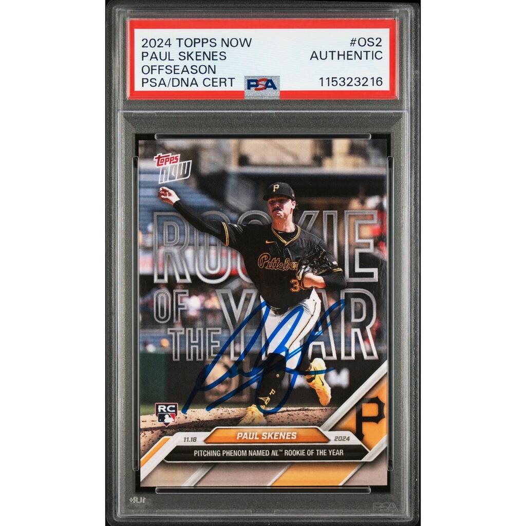 Paul Skenes 2024 Topps Now Signed Rookie of the Year Card #OS2 Auto PSA 15323216 - 8' x 11'