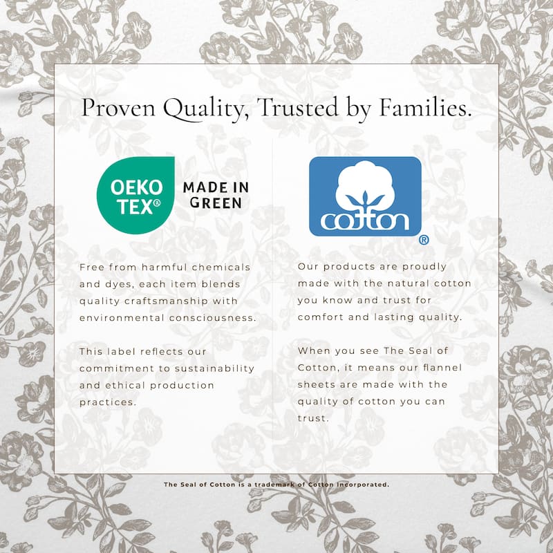 Linery & Co. Turkish Cotton Double-Brushed Printed Flannel Bed Sheet Set