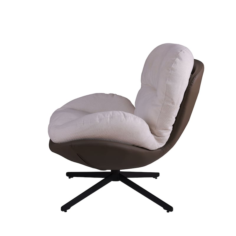 32.25" Chenille Swivel Lounge Chair