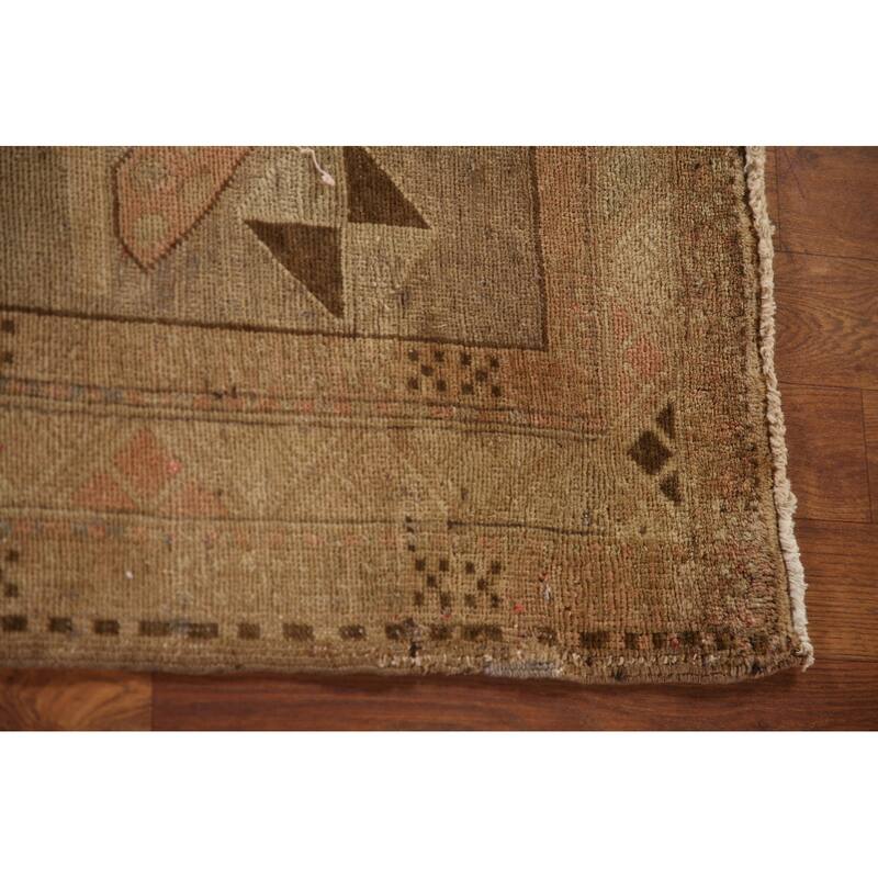 Tribal Animals Ardebil Persian Antique Runner Rug Handmade Wool Carpet - 4'0" x 10'11"