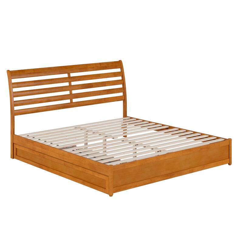 Emelie Platform Bed with Panel Footboard and Twin XL Trundle