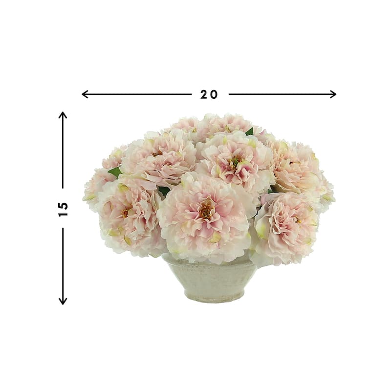 Peony Arrangement in Ceramic Vase - Pink, Cream