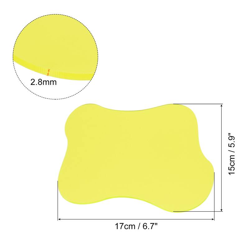 Acrylic Irregular Coasters, Cloud Shape Cup Mat Coffee Mug Pad - Yellow - 2pcs