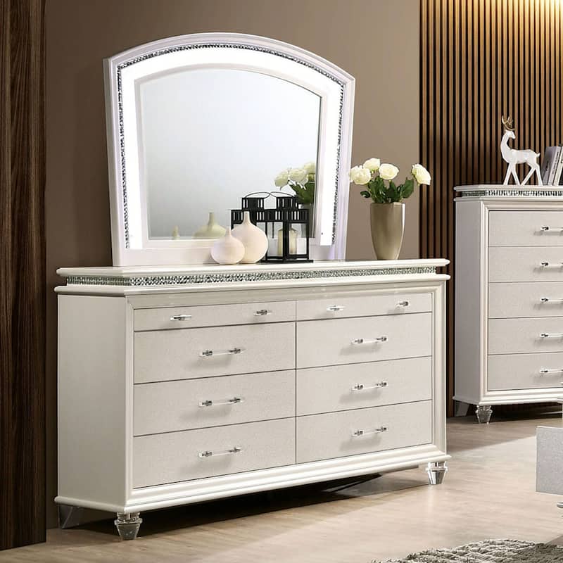 Xian Glam 2-piece 8-Drawer Dresser and Mirror Set by Furniture of America