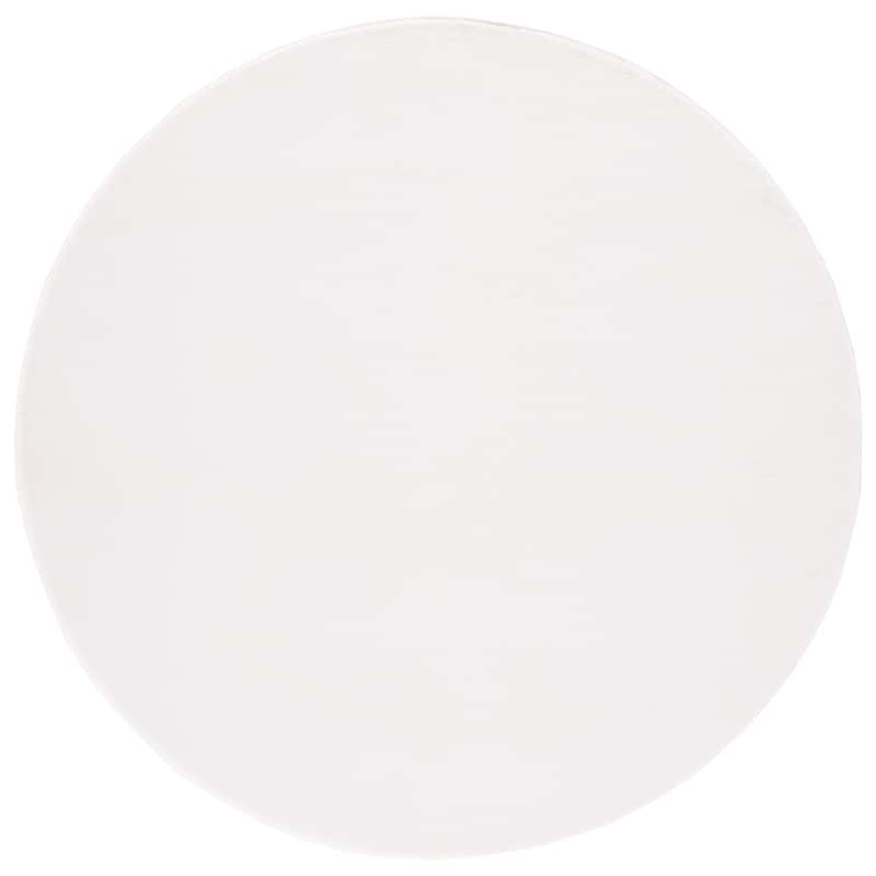 SAFAVIEH Faux Rabbit Fur Catja Machine Washable Slip Resistant - 6' x 6' Round - Off White - Round