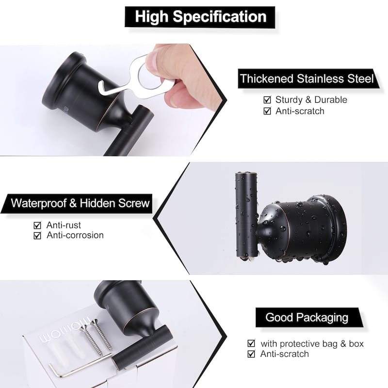 WOWOW 304 Stainless Steel Bathroom Towel Hook