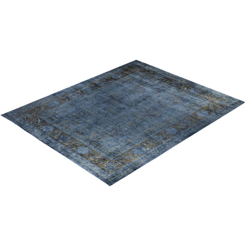Overdyed One-of-a-Kind Hand-Knotted Area Rug - Gray - 12' 3" x 15' 3"