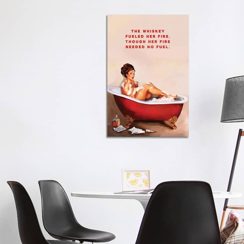 iCanvas "Whiskey Fuel Fire Bath" by The Whiskey Ginger Canvas Print - 40x26x1.5