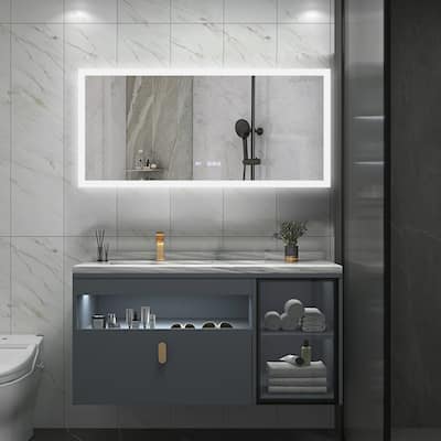 60*28'' Frameless Rectangular Anti-Fog LED Light Bathroom Vanity Mirror