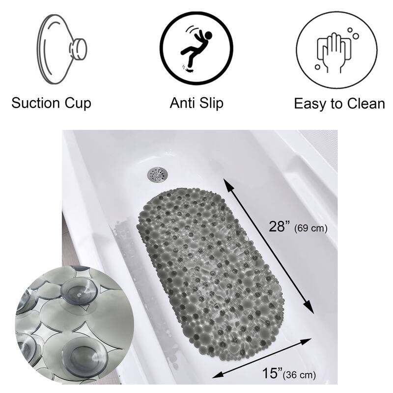Bubbles Non-Slip Oval Bathtub Mat 28 L x 15 W