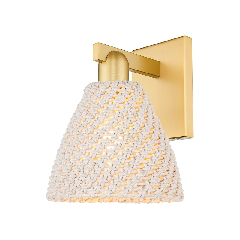 Innovations Lighting 716-1W-11-8 Natural Ballston Dome Sconce Natural - Satin Gold / Natural