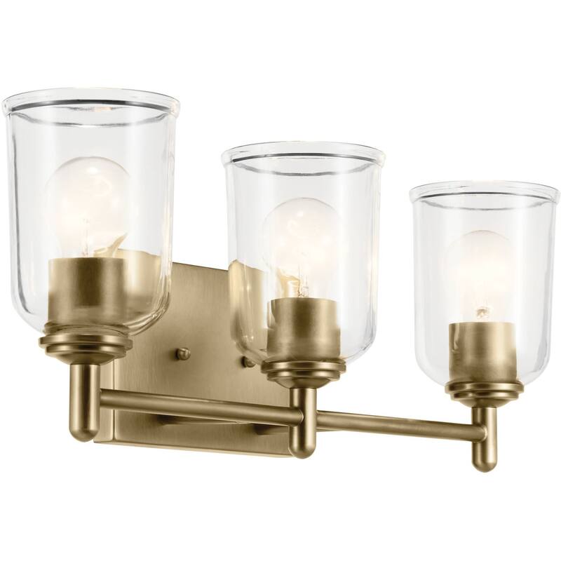 Kichler Shailene 21" Wide 3 Light Bathroom Vanity Light - Natural Brass / Clear