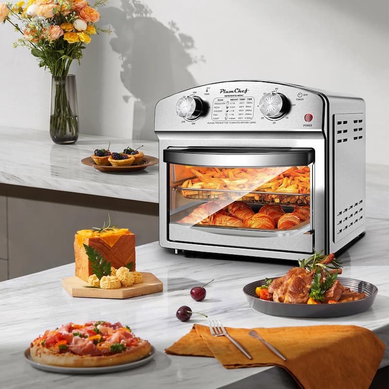 12.5 Quart 7-in-1 Convection Toaster Oven, 1500W, Stainless Steel, with 5 Pre-Set Menus