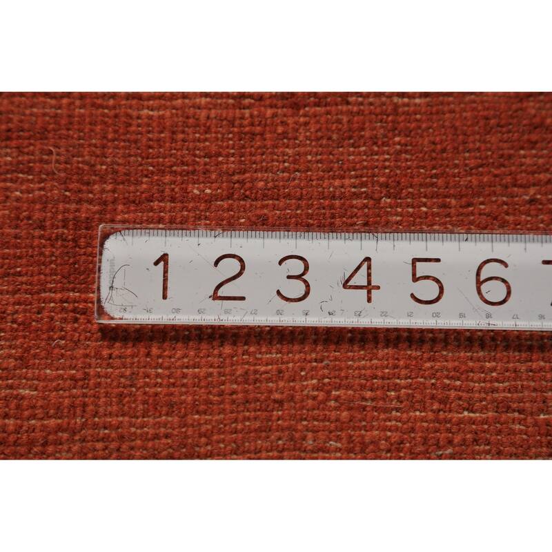 Orange Modern Gabbeh Area Rug Oriental Tribal Hand-Knotted Wool Carpet - 6'5" x 9'9"