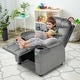 preview thumbnail 25 of 38, Gymax Kids Youth Recliner Chair Velvet Fabric w/Cup Holder & Side