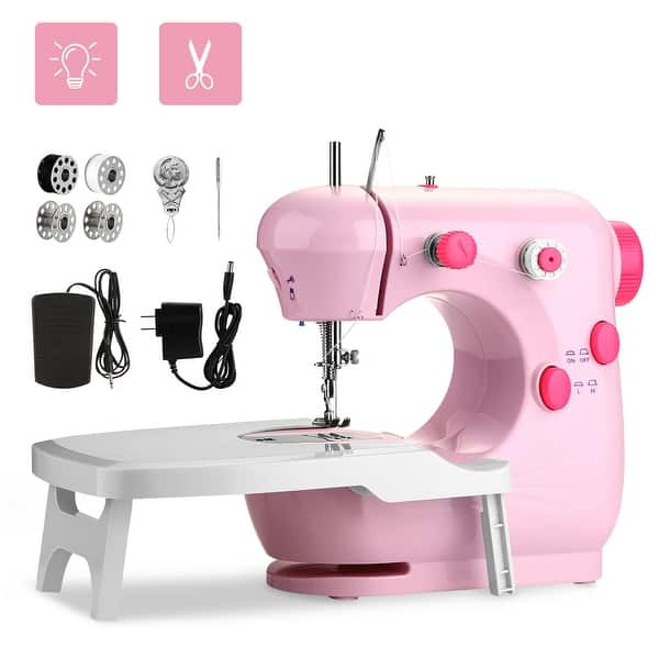 Sewing Machines Mini, Portable Sewing Machine for Beginner with 16 Built-in  Stitches and Reverse Sewing, Multi-Function Mending Machine Small with  Accessory Kit Pedal for Family Children's Day (Pink) - Yahoo Shopping
