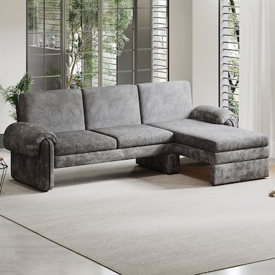 94.1" Versatile Sleeper Sofa, Reversible Chaise and 2 Pillows Included
