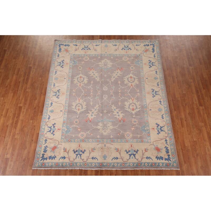 Earth Tone Oushak Oriental Area Rug Handmade Wool Carpet - 8'3" x 9'10"