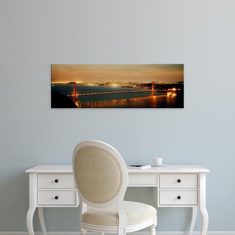 Easy Art Prints Panoramic Images's 'Suspension bridge, Golden Gate Bridge, San Francisco Bay, California' Canvas Art