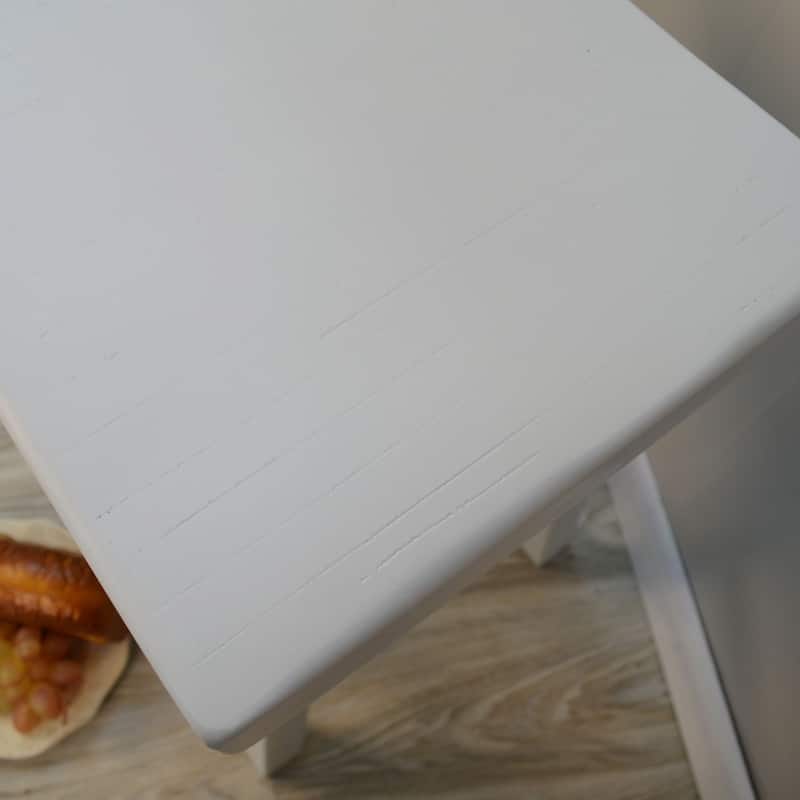 25" White Counter Stool with Saddle Seat