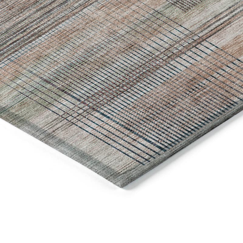 Machine Washable Indoor/ Outdoor Chantille Contemporary Imprints Rug