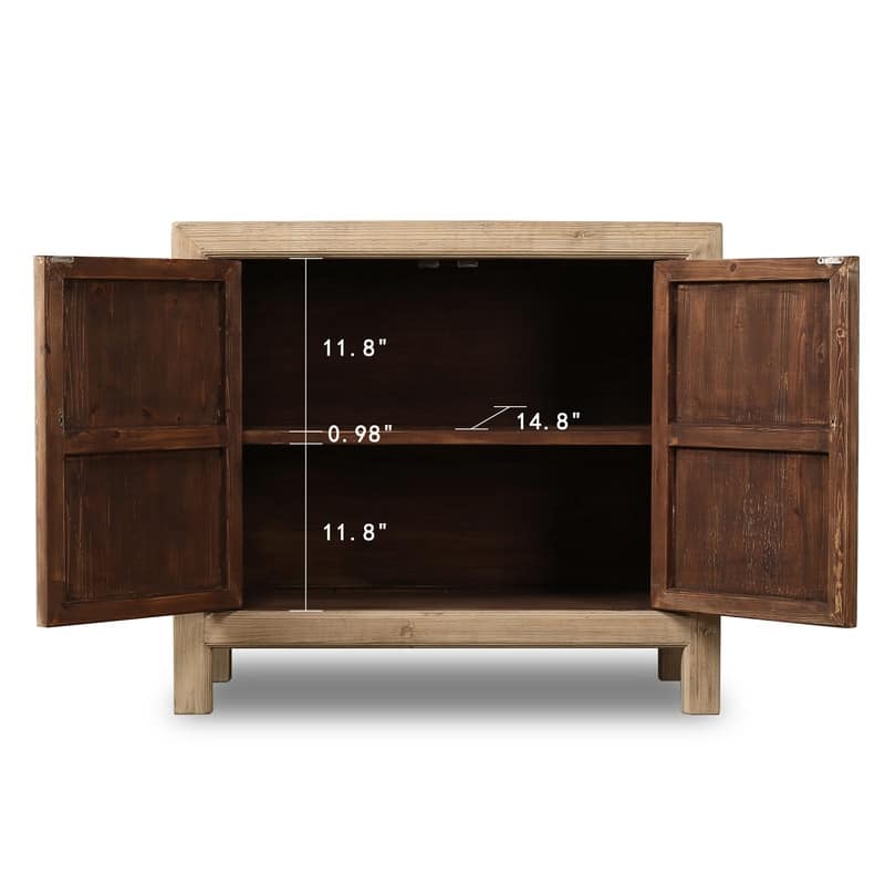 Two Doors Cabient Weathered Natural 39x18x35H - 54 x 84