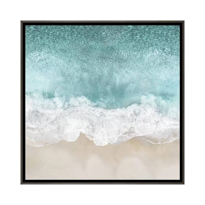 iCanvas "Ocean Waves I" by Maggie Olsen Framed - 12x12 - Charcoal
