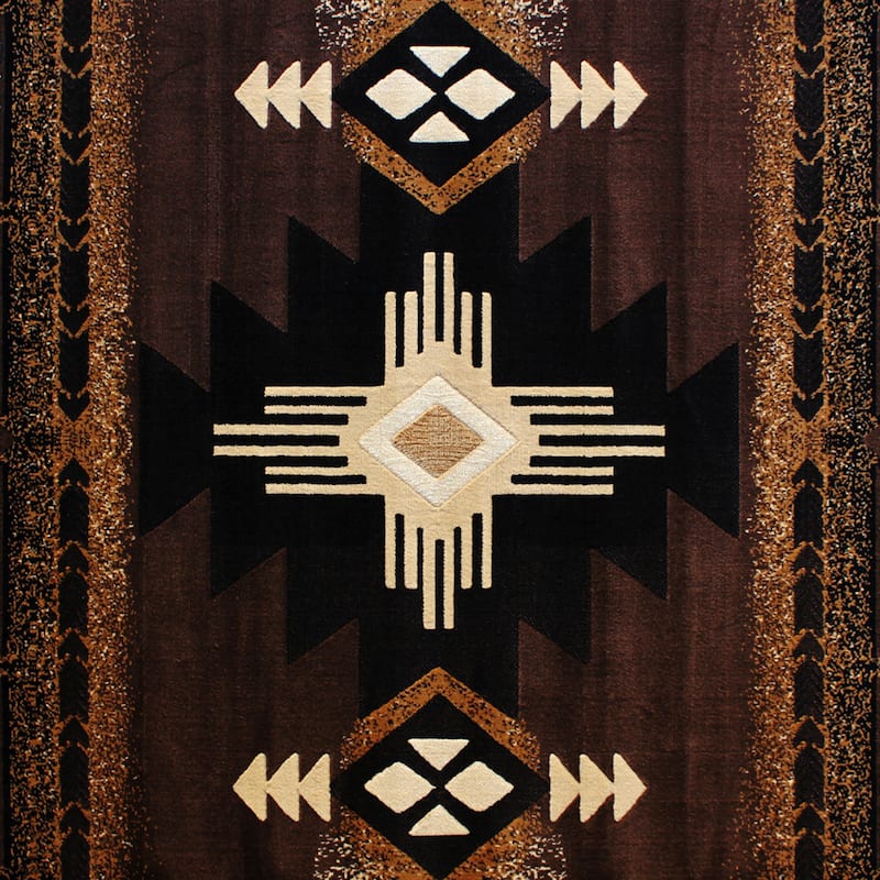 Traditional Southwestern Style Olefin Fiber Geometric Area Rug