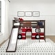 preview thumbnail 18 of 20, Max and Lily Classic Twin-Size Low Loft with Easy Slide and Curtain