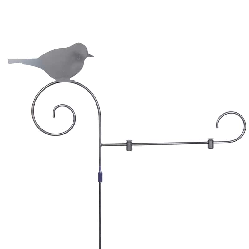 Alpine Corporation LJJ1792HH 45" Tall Bird Silhouette Garden Flag Holder Stake, Outdoor Metal Flagpole Stand for Yard, Pathway