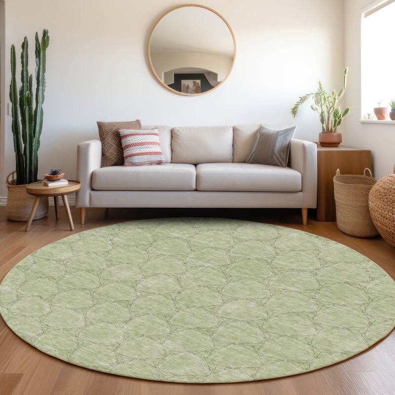 Premium Washable Super Soft Modern Geo Mayfield Rug - Aloe - 8' x 8'