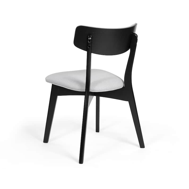 Chazz Mid-Century Modern Upholstered Rubberwood Dining Chairs (Set of 2) by Christopher Knight Home