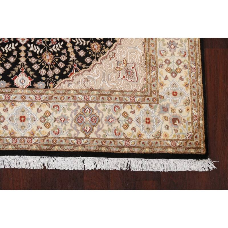 Wool/ Silk Vegetable Dye Geometric Nain Oriental Area Rug Hand-knotted - 6'0" x 9'7"