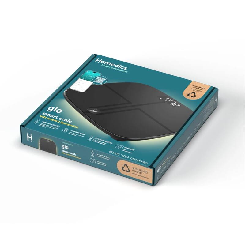 Homedics Luxe Smart Glo™ Bluetooth Body Composition Scale with Ambient Illumination - Black