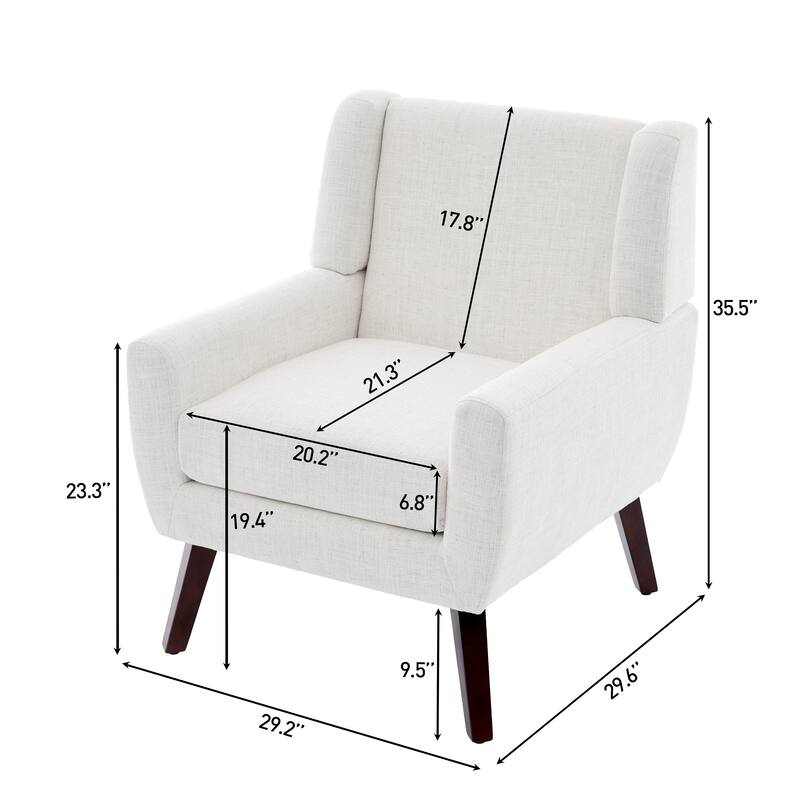 Upholstered Armchair with Wide Back Accent Chair