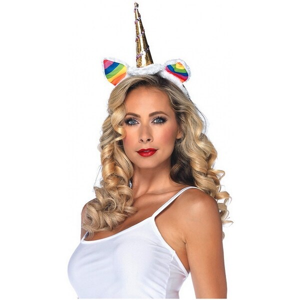 Shop Rainbow Unicorn Headband Adult Costume Accessory Ships To